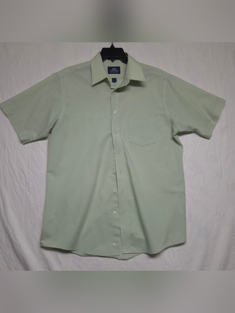 Stafford Men's Pale Green Short-Sleeve Dress Shirt